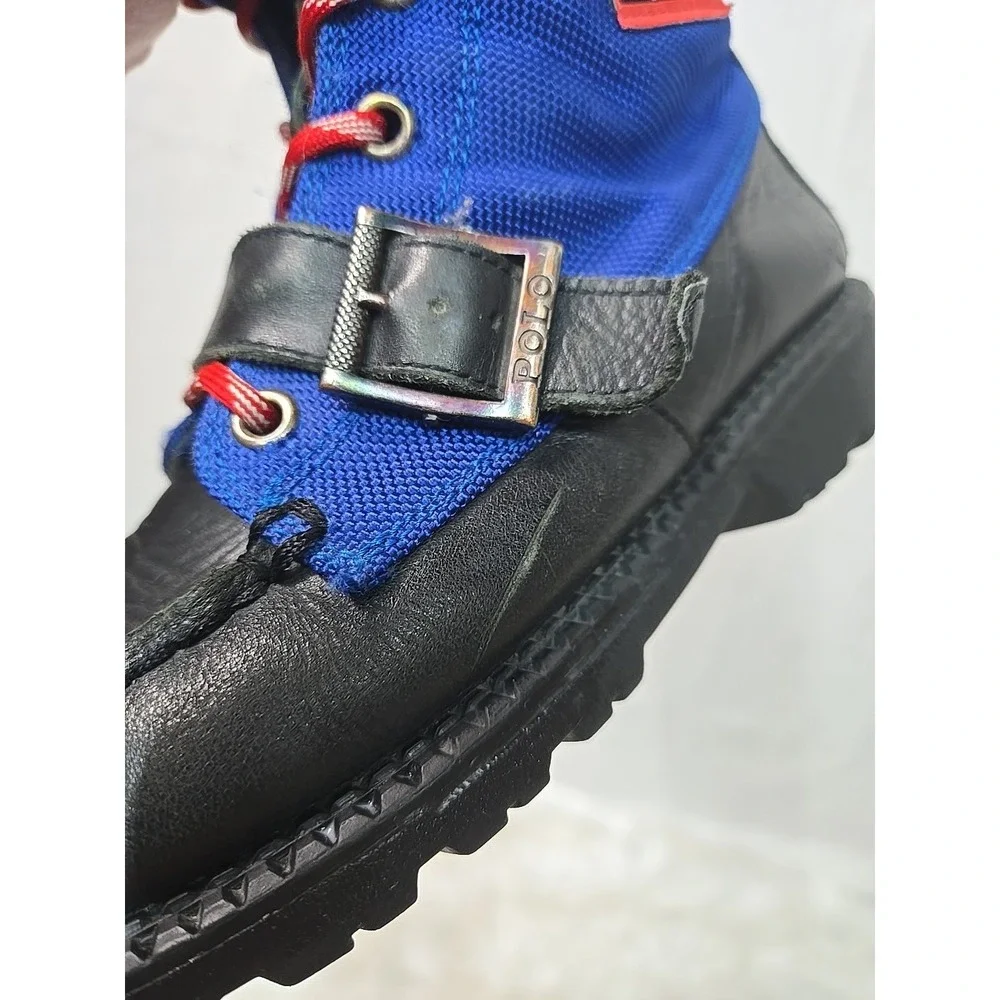 POLO Ralph Lauren Boys Ranger High‎ II Boots Size US 4.5 Blue Black Red Lace Ski